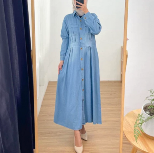 Raissa Denim Abaya