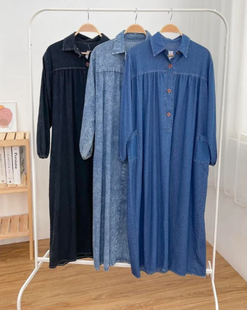 Raissa Denim Abaya